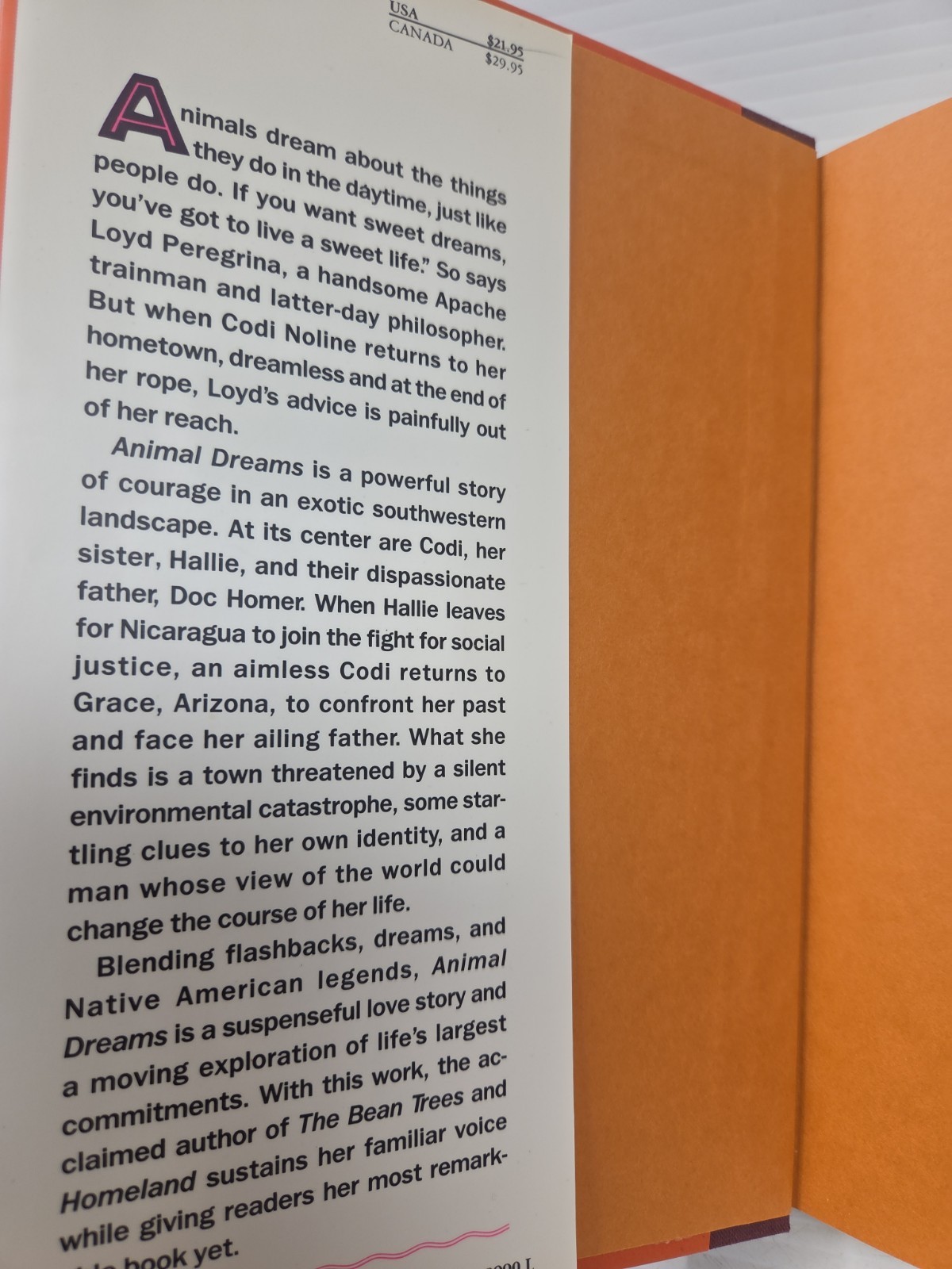 Animal Dreams by Barbara Kingsolver (1990, Hardcover) 1st Ed