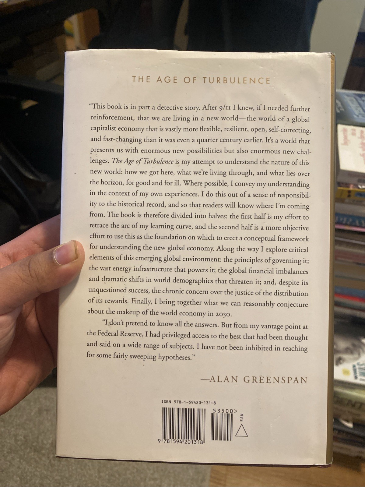Age of Turbulence by Alan Greenspan Economic Memoir Book