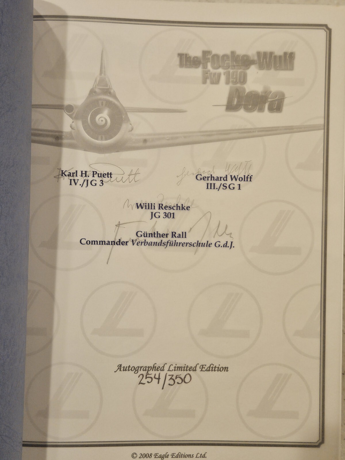 The Focke Wulf Fw 190 Dora Volume 1 & 2 Signed Edition Set!!