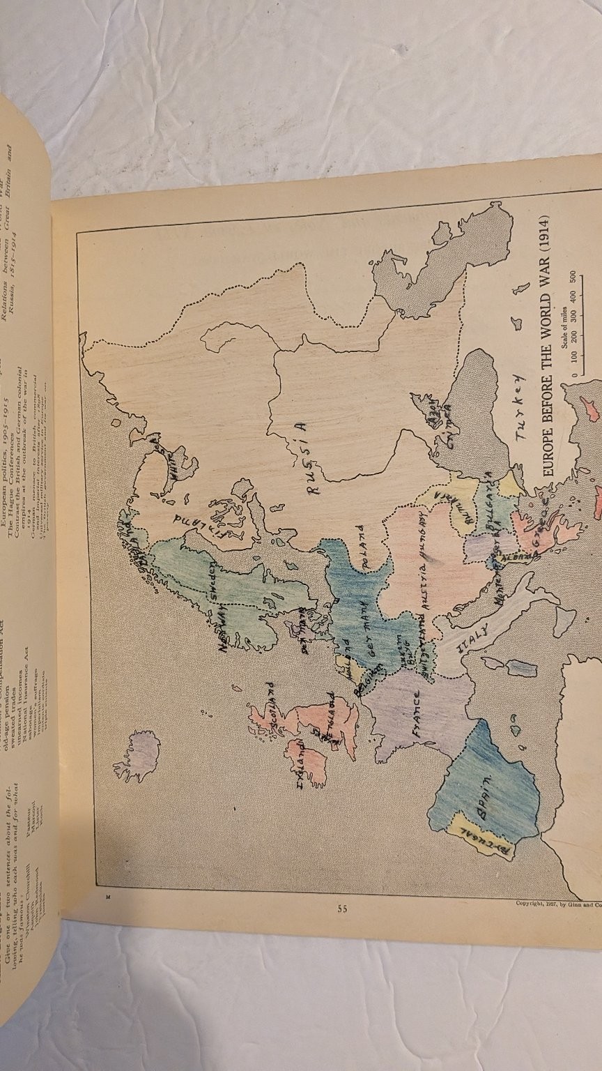 Map Exercises Syllabus Notebook Modern European History Bishop Robinson 1927