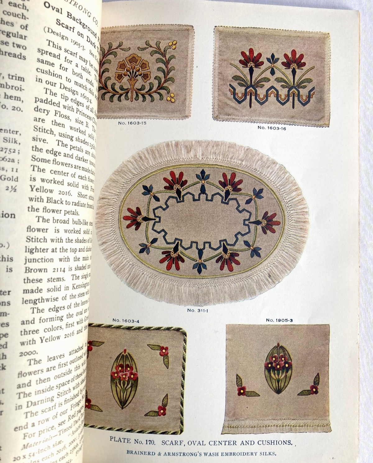 Vintage 1913 EMBROIDERY LESSONS with Some Color Plates Brainerd & Armstrong