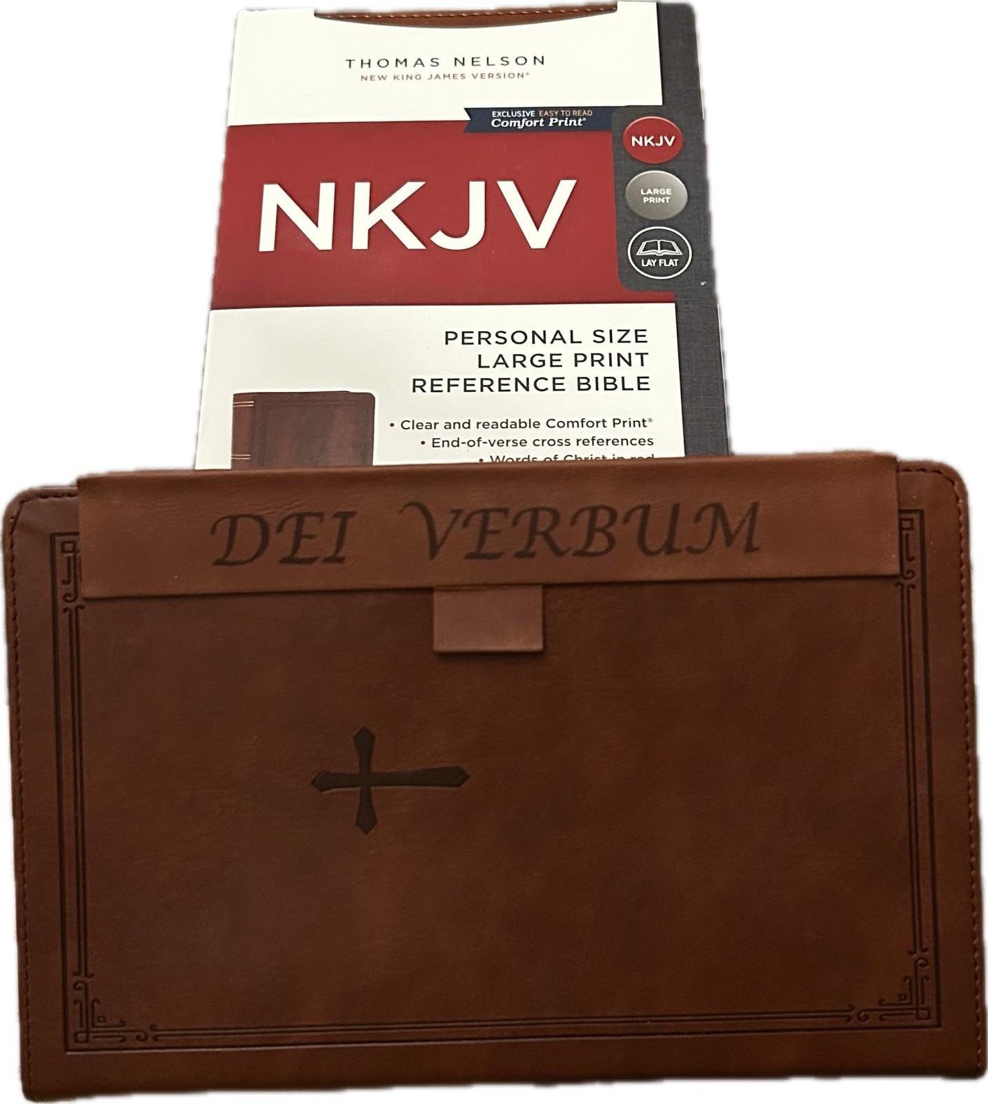 MAGNETIC CLOSURE NKJV LARGE PRINT(10.5pt) CUSTOM ENGRAVED Personal Bible