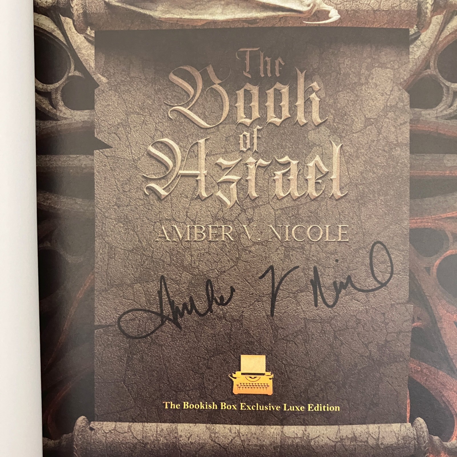 Book of Azrael Amber V Nicole SIGNED Bookish Box Luxe Edition 2022 Rose & Star