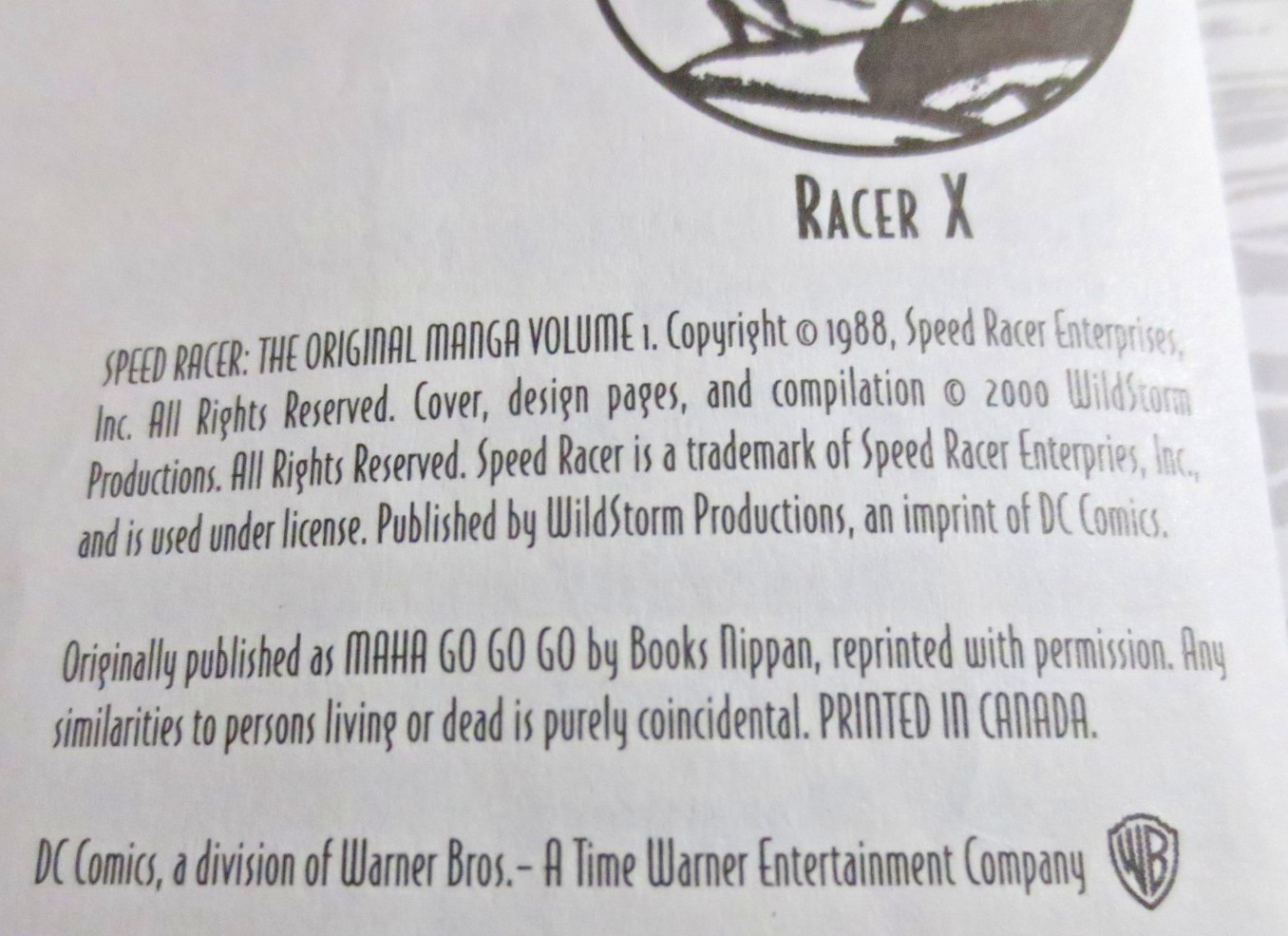 SPEED RACER THE ORIGINAL MANGA VOL 1 TATSUO YOSHIDA 1988 WildStorm DC Comics PB