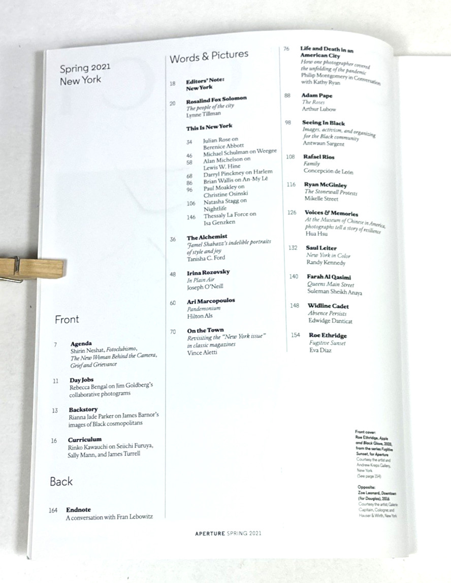 Aperture Magazine 242 New York Spring 2021 Page, Rios, Leiter Art Photography