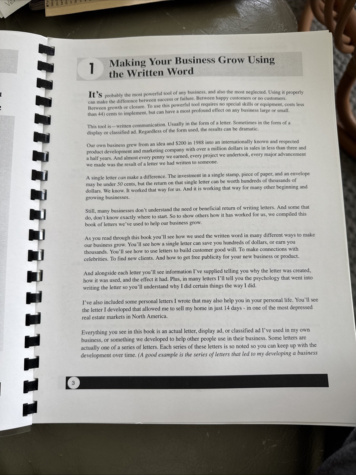 The Unfair Advantage Letter Book by Bill Myers