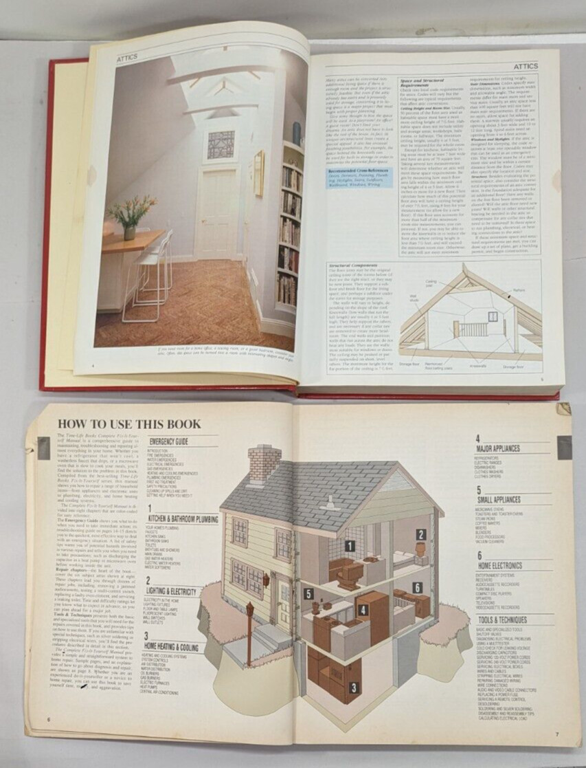 Lot of 6 books on home improvement, plumbing, wiring, wiring, appliance repair