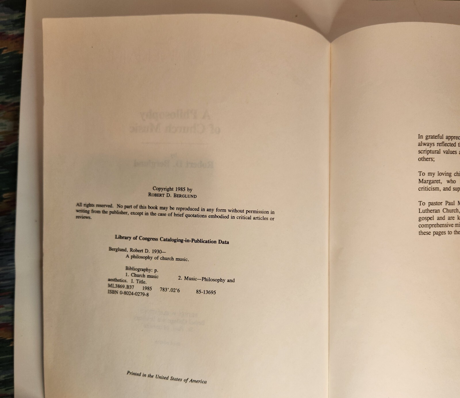 A Philosophy of Church Music by Robert D. Berglund Softcover 104 Pages 1985