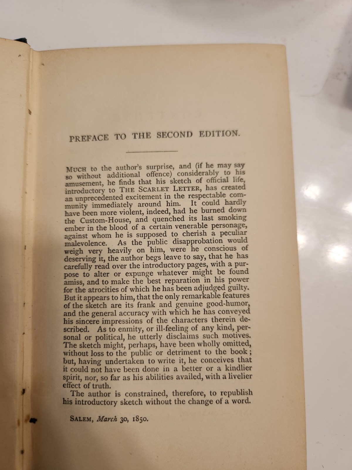 the scarlet letter hardcover 2nd edition (printed 1850)