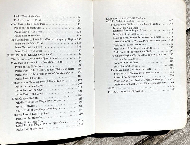 Mountaineer’s Guide to High Sierra 1972 Totebook; Hervey Voge, Smatko; 356 pages