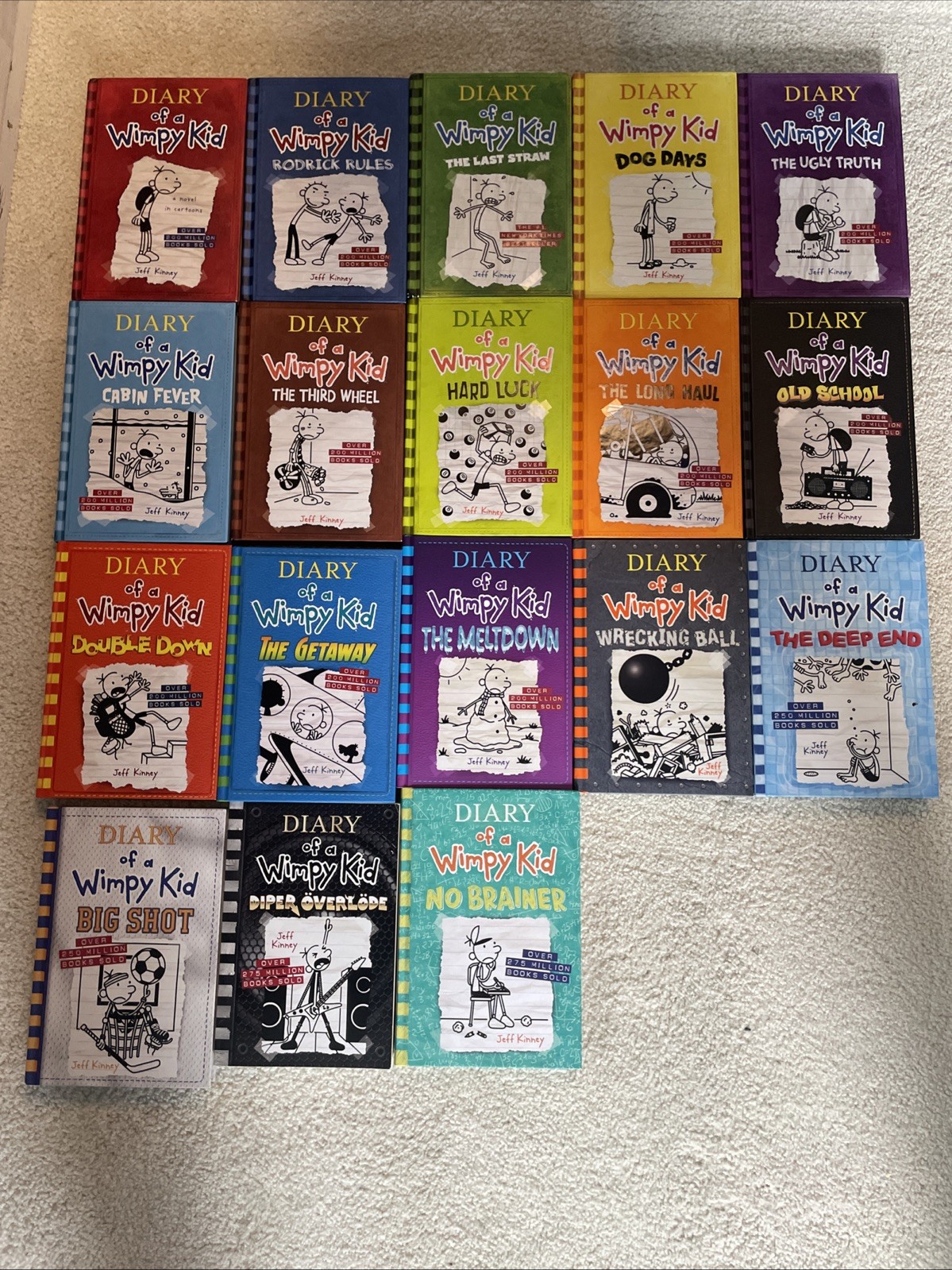 Jeff Kinney Diary of a Wimpy Kid 1-18 set, Hard copy (EXCEPT BOOK 17)