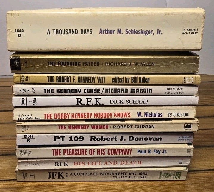 Vintage Kennedy Book Lot 11 Paperbacks John F RFK Bobby JFK Biography History