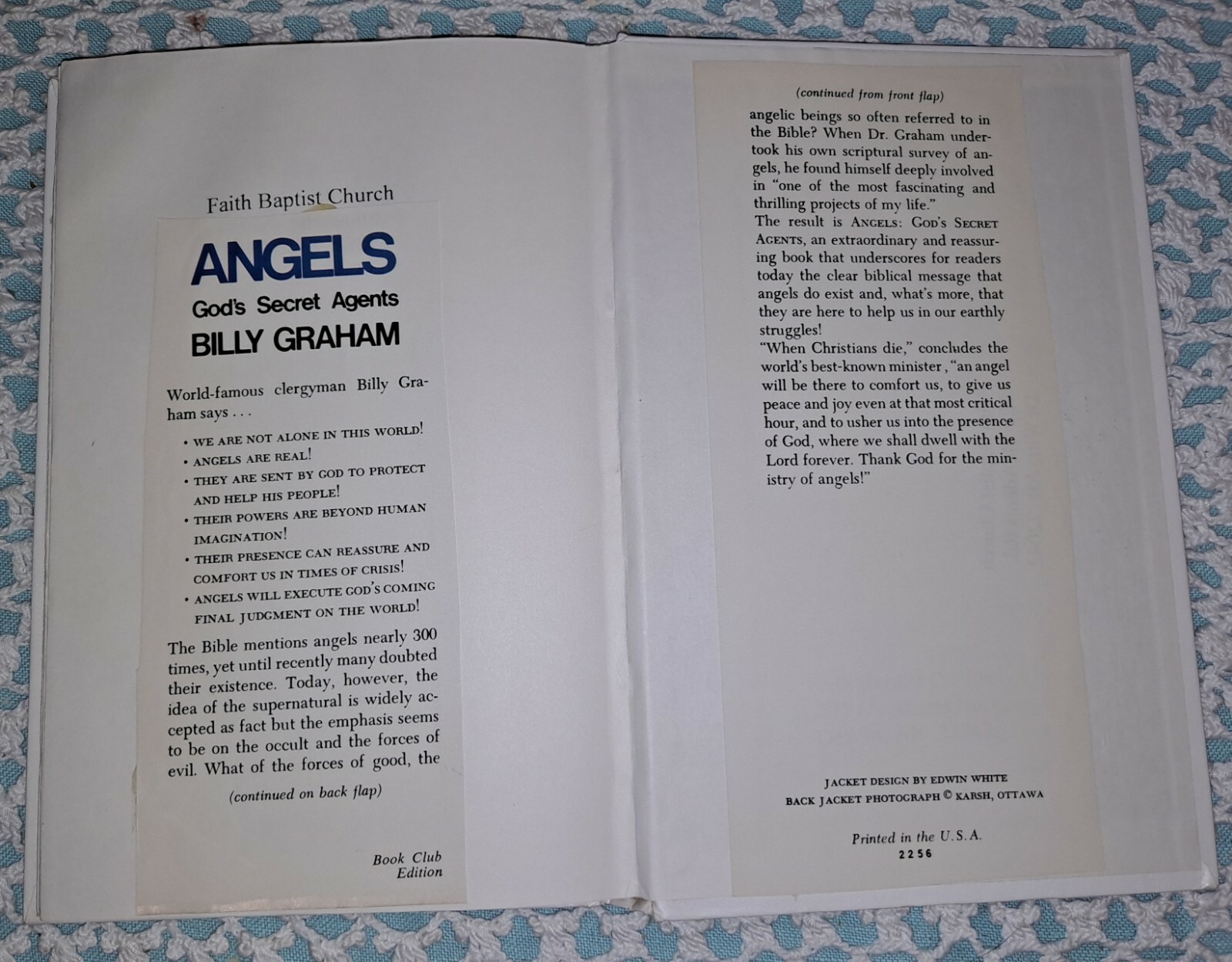 Angels: God’s Secret Agents by Billy Graham, 1975 (1st Edition), HC, 175 pages