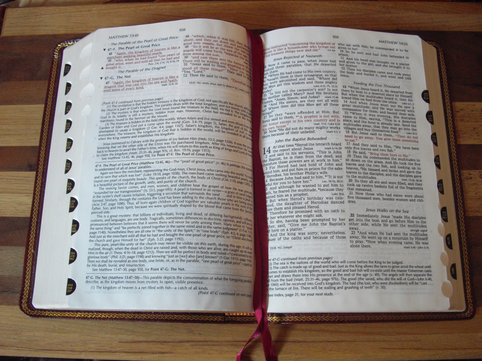 1985 Thomas Nelson Burgundy Genuine Leather NKJV Christian Life Bible Tag: Study