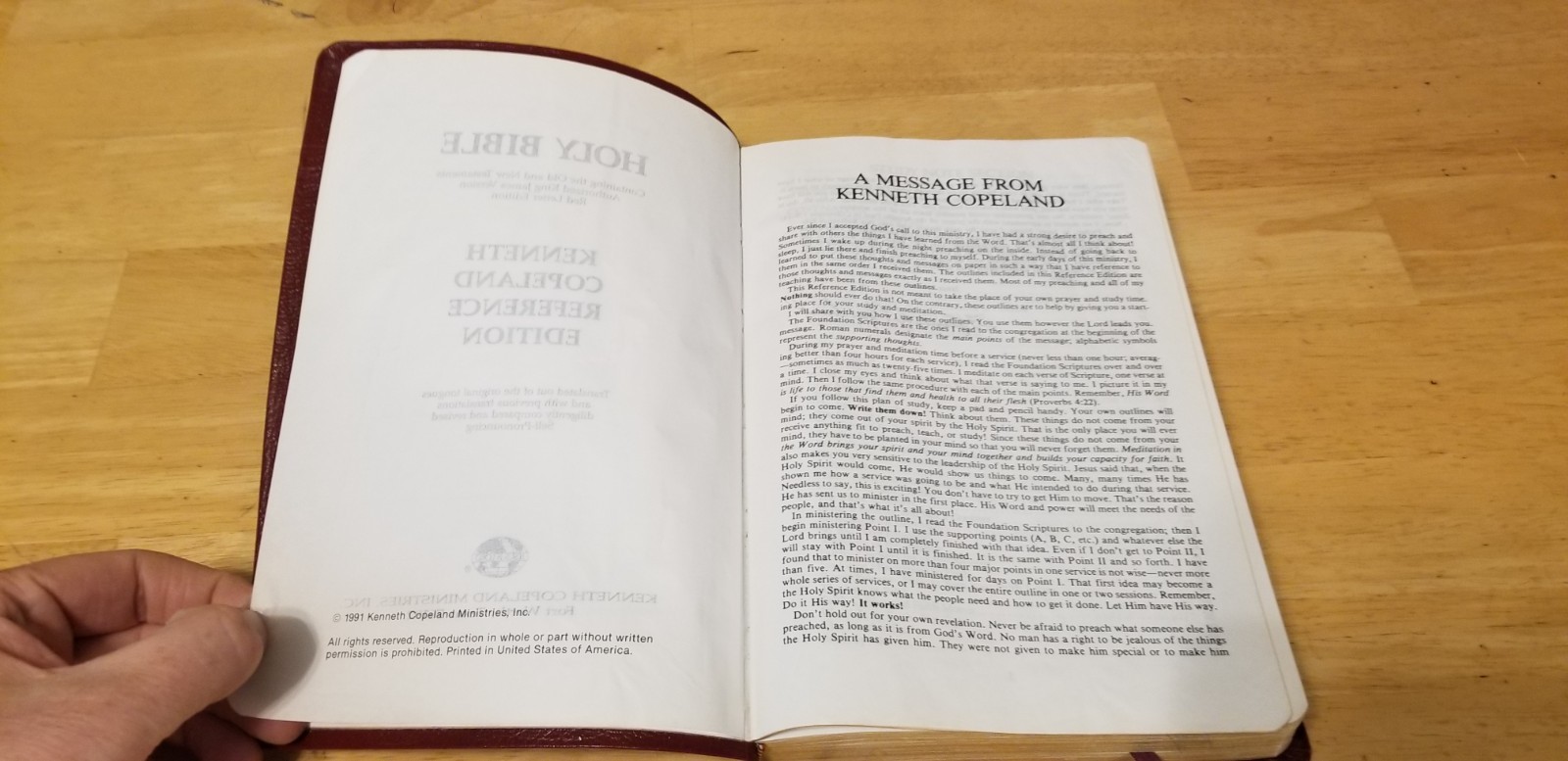 Holy Bible Kenneth Copeland KJV Reference Edition Genuine Leather Red Letter