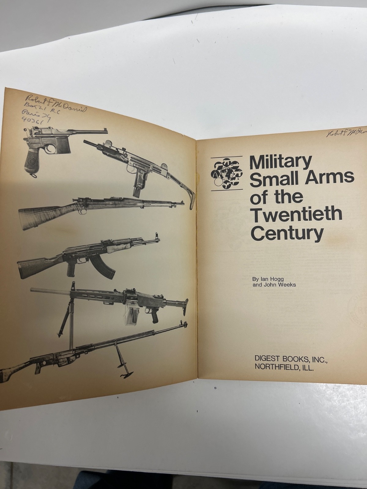 Vintage Firearms paperback book“Military Small Arms of 20th Century“ 1973