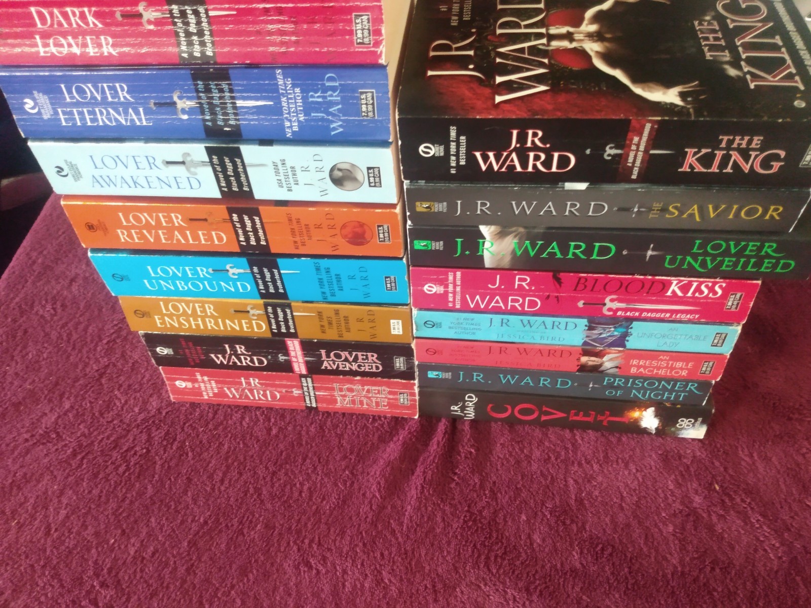 17 J R WARD NOVELS BLACK DAGGER BROTHERHOOD 1-8 + 4 MORE + GUIDE +4 GOOD-VG CON