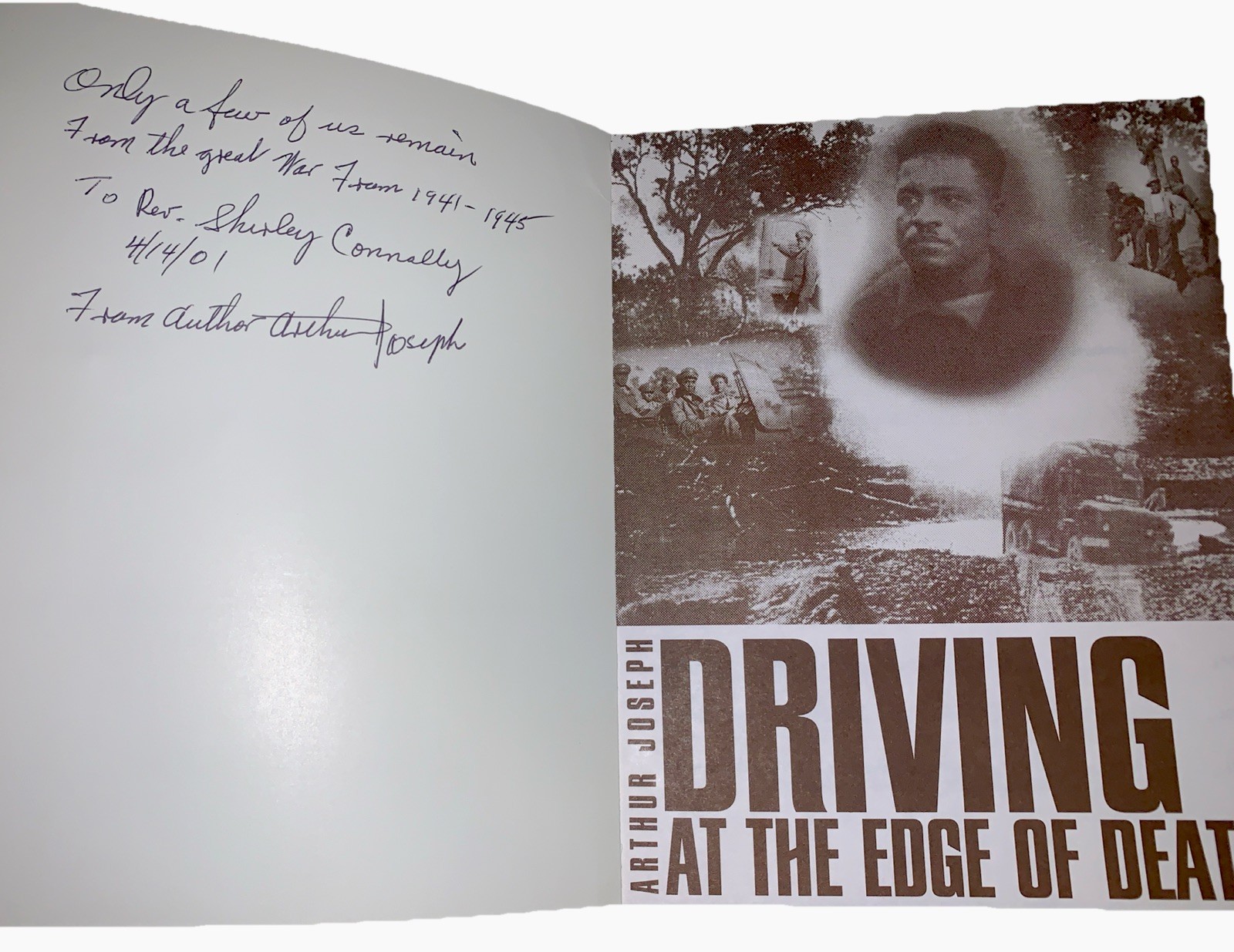 (SIGNED) Driving at the Edge of Death Arthur Joseph Jr. PB 1st 2002 Scarce COPY!