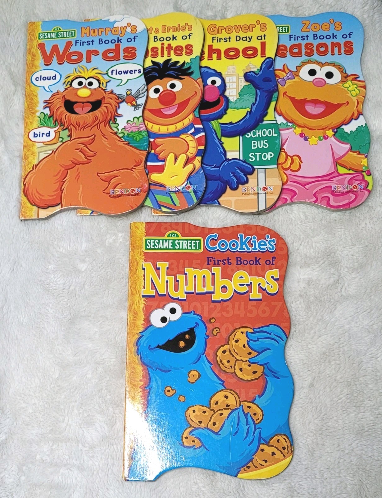 Sesame Street Cookie Monster Grover Burt Ernie Board Books Set of 5 So Cute 😍