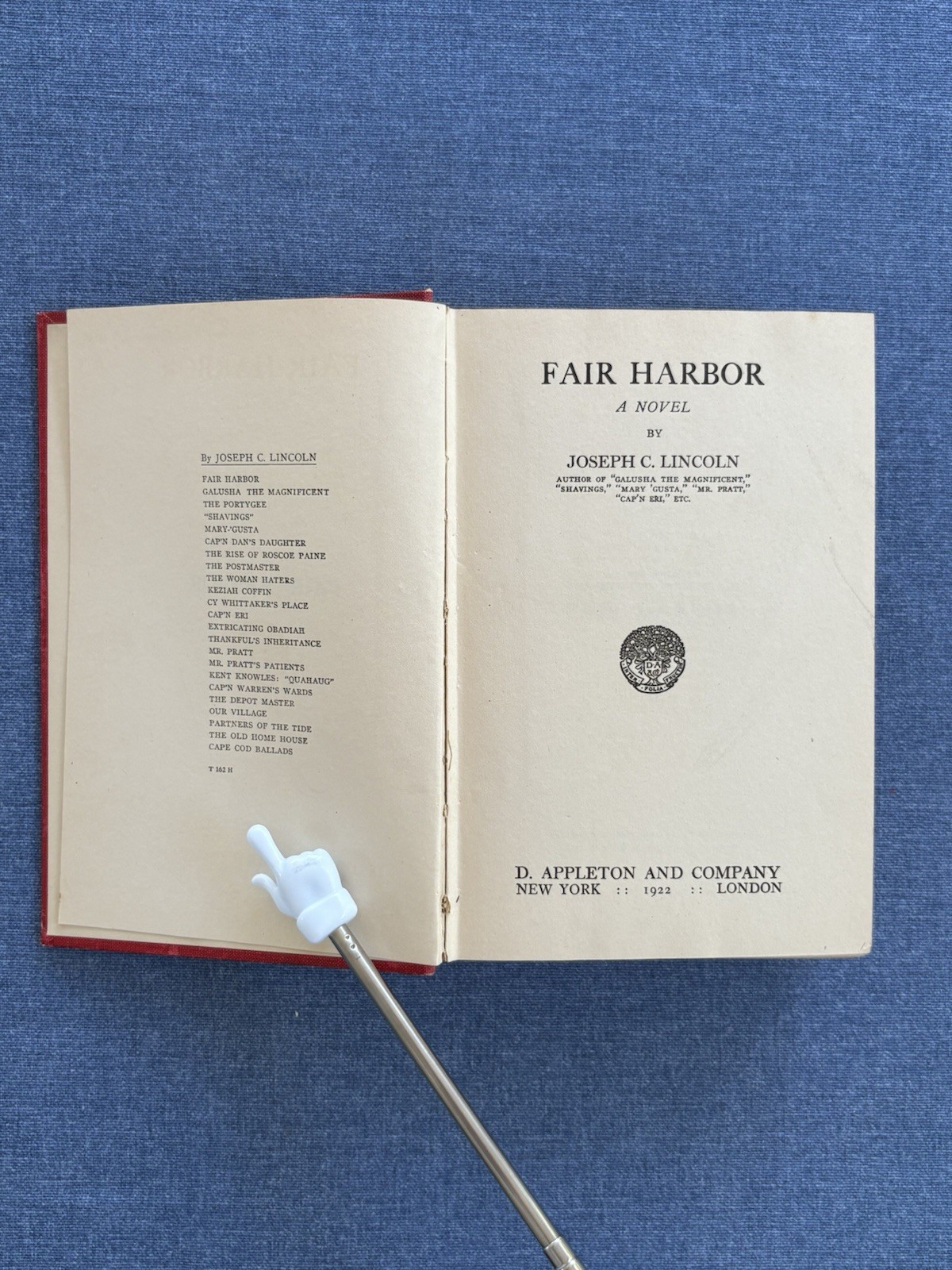 FAIR HARBOR by Joseph C. Lincoln, 1922 first edition, D. Appleton and Company