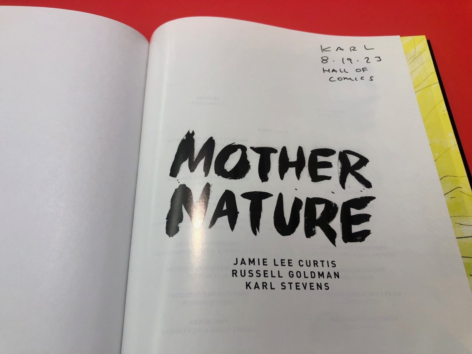 Titan Comics- Mother Nature by Jamie Lee Curtis – Signed by Artist Karl Stevens