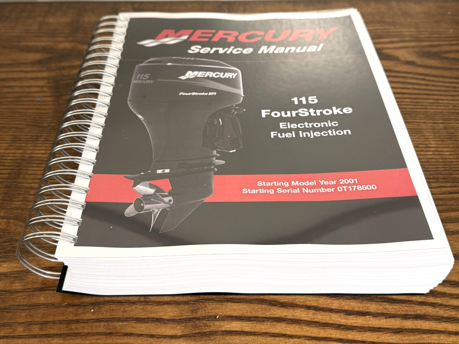 MERCURY 115 FourStroke Engine Service Manual COIL BOUND, COVERS, LARGE FOLDOUTS!