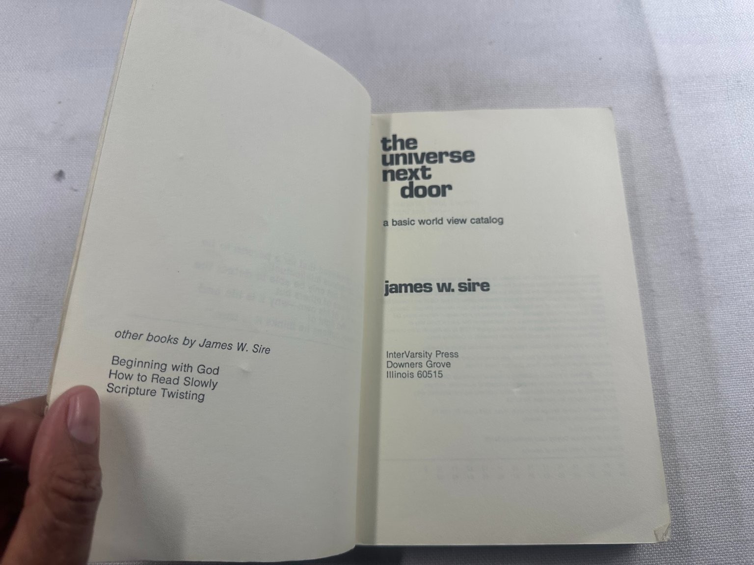 The Universe Next Door Sire 1976 Worldview Philosophy InterVarsity Press