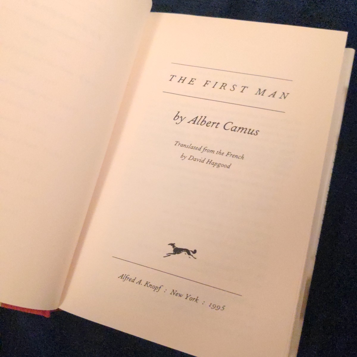 The First Man by Albert Camus – Hardcover Book – 2005 1st American Edition HCDJ