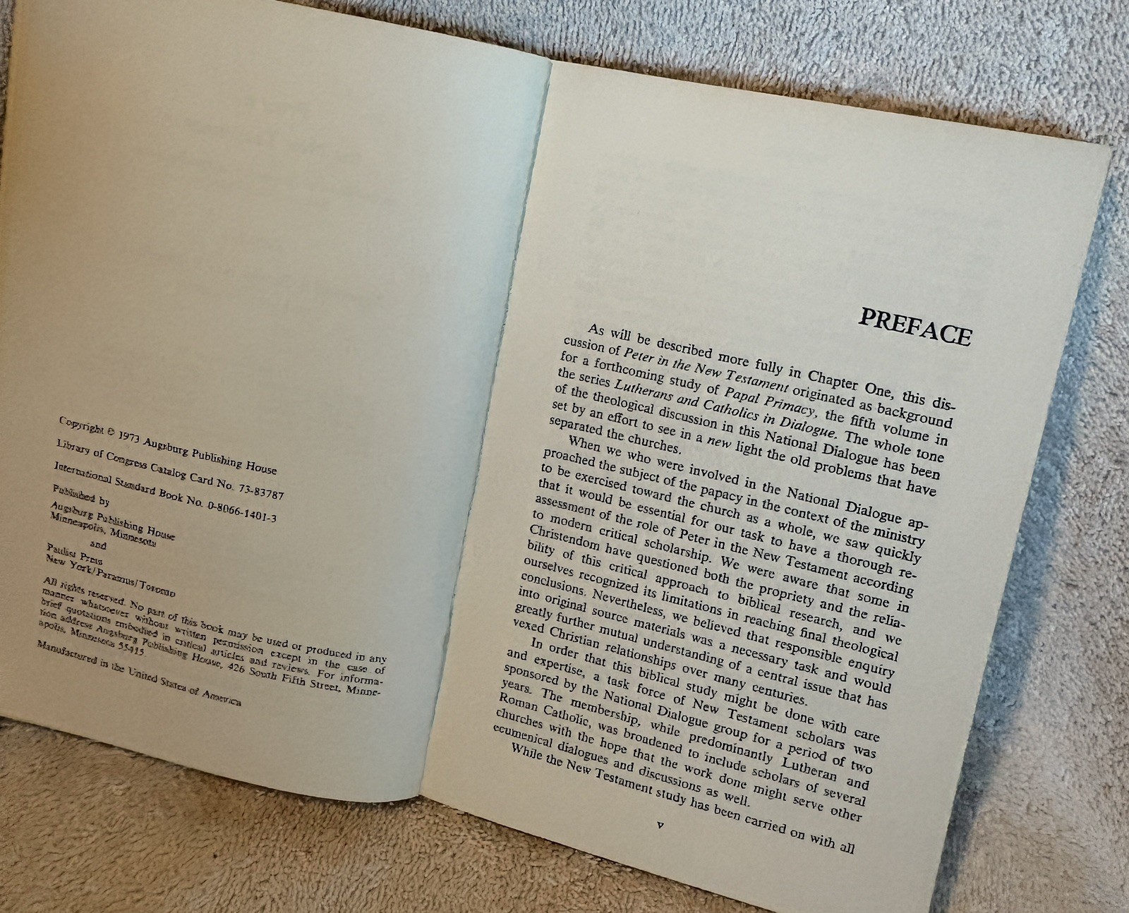 PETER IN THE NEW TESTAMENT Ed. by R. E. Brown PB 1973 Lutheran-Catholic