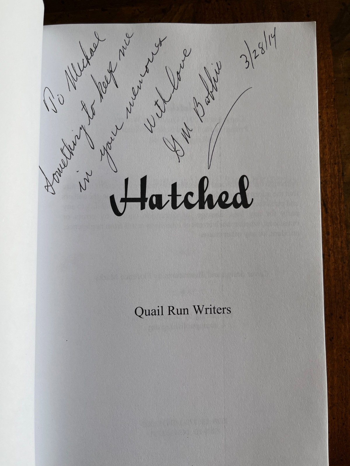 Hatched An Eclectic Collection from the Quail Run Writers Paperback 2013 VG