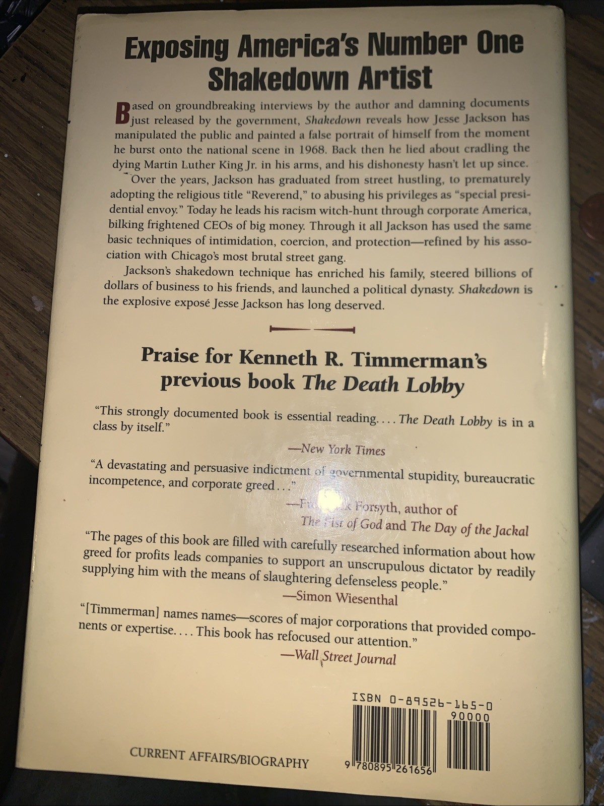 Shakedown : Exposing the Real Jessie Jackson by Kenneth R. Timmerman hardcover.