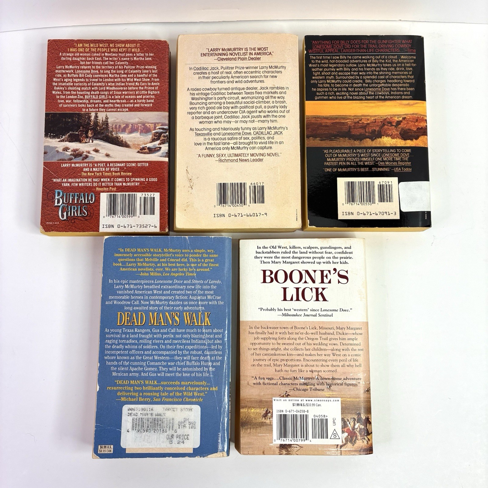 Lot of 5 Larry McMurtry Paperback Books Historical Western Fiction