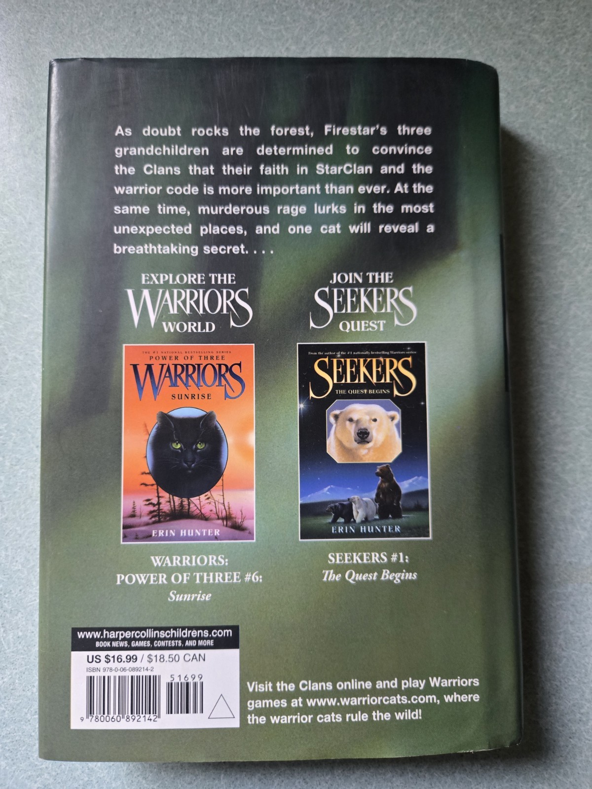 Erin Hunter Warriors Arc 3: Power of Three 1-6 Hardcover Set w/ Dust Jacket
