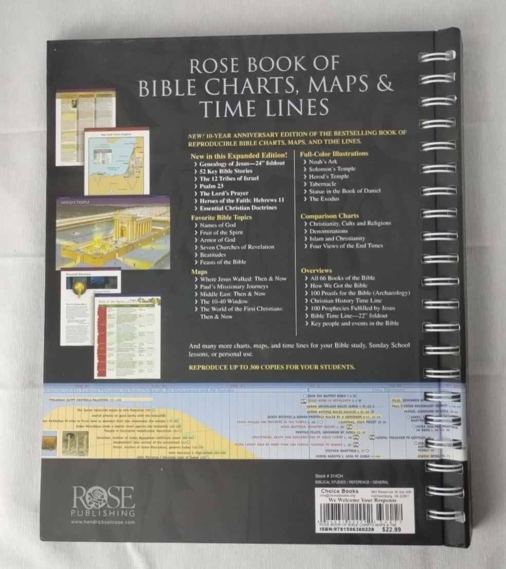 Rose Book of Bible Charts, Maps & Time Lines 10th Anniversary Edition