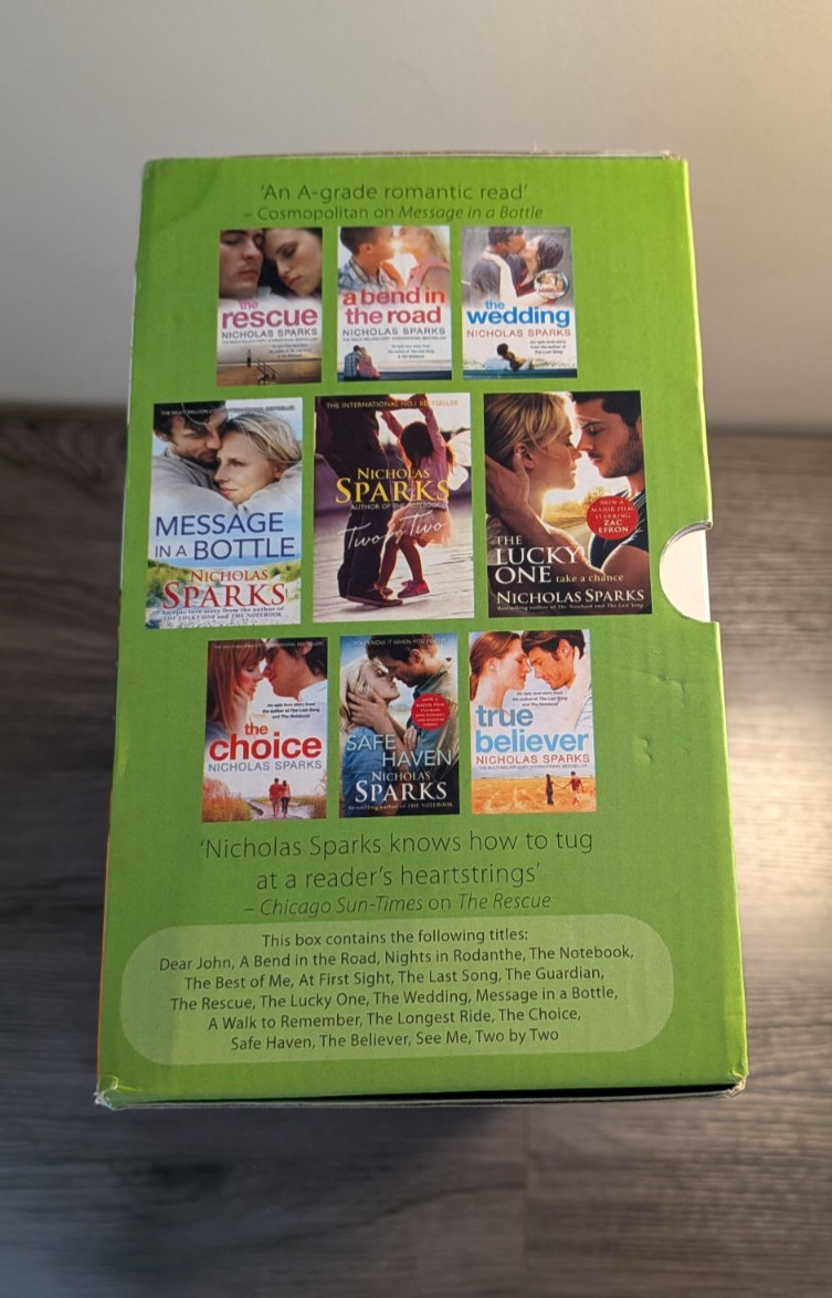 Nicholas Sparks 19 Book Complete Collection Boxset Very Good Condition