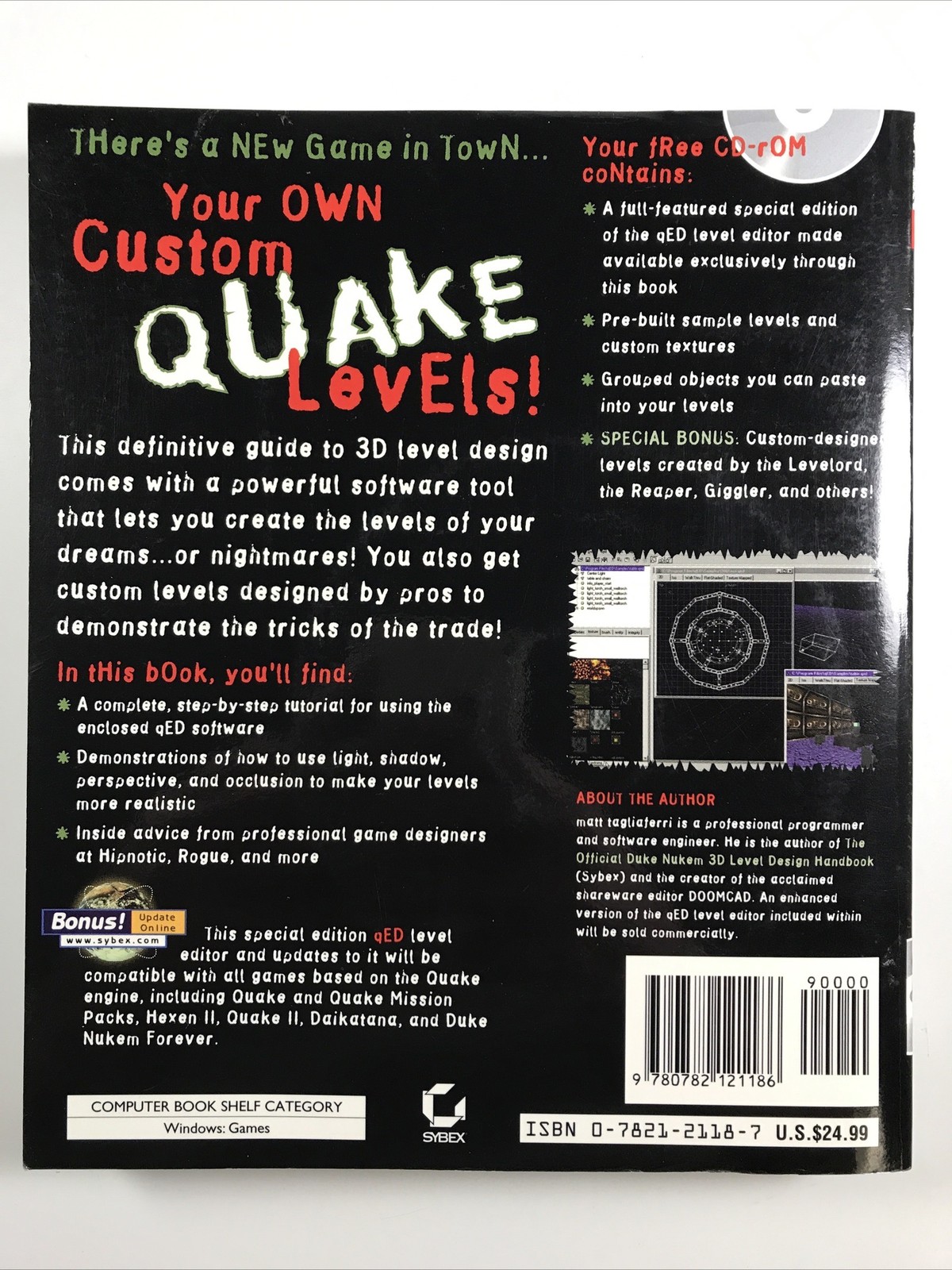 QUAKE Level Design book w/ CD Matt Tagliaferri video Game Handbook Sybex