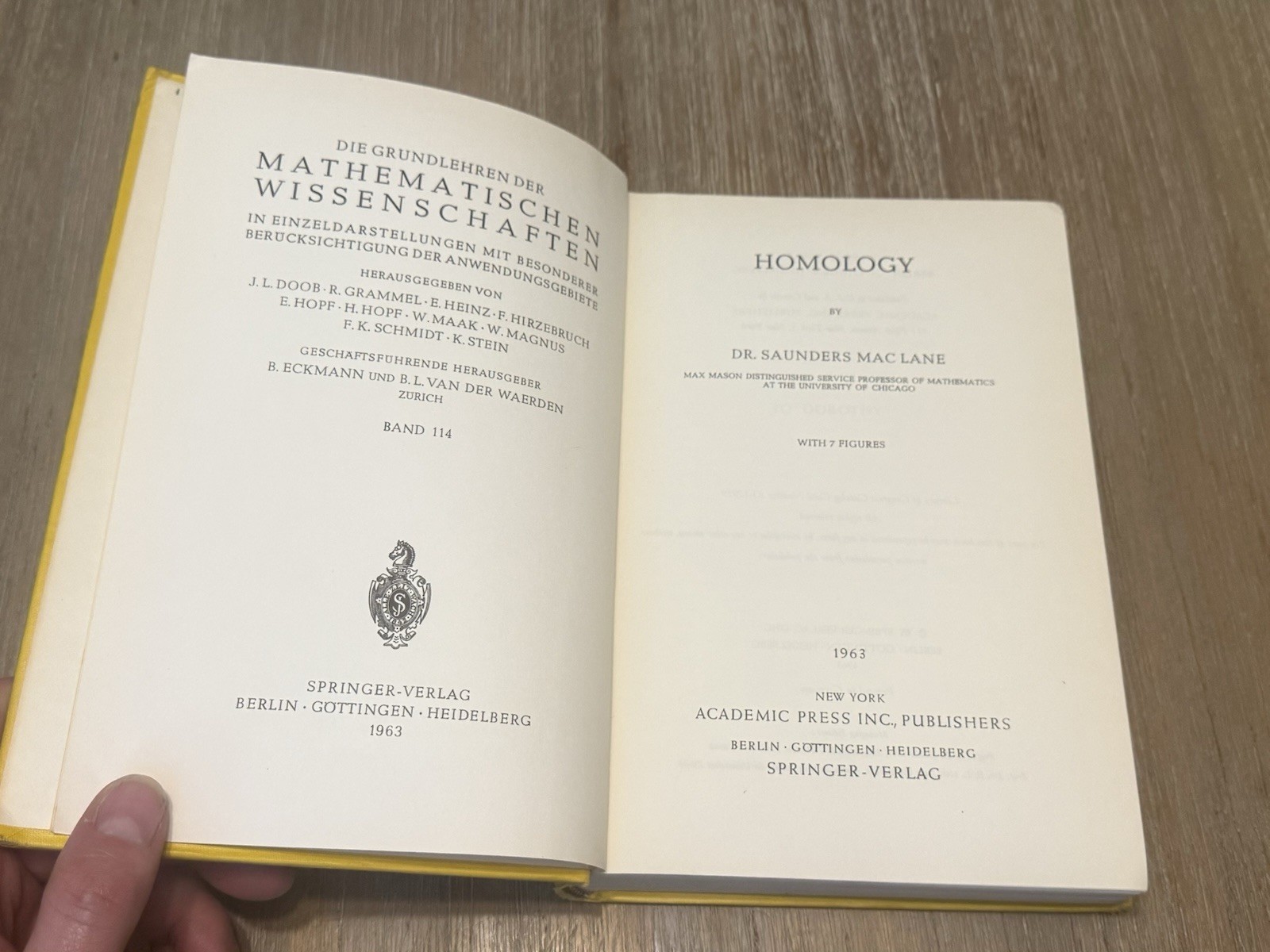 Homology by Dr. Saunders MacLane 1963 HC / Volume 114