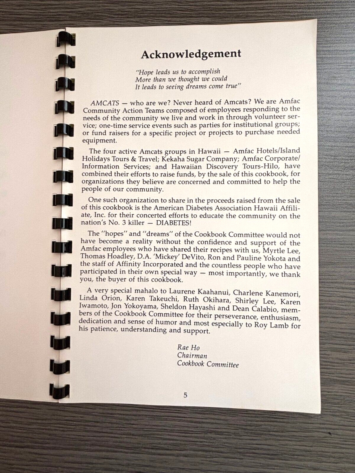 Vintage 1981 Hawaii AMCATS Cookbook WELCOME TO OUR KITCHEN Spiral Bound 76 Pages