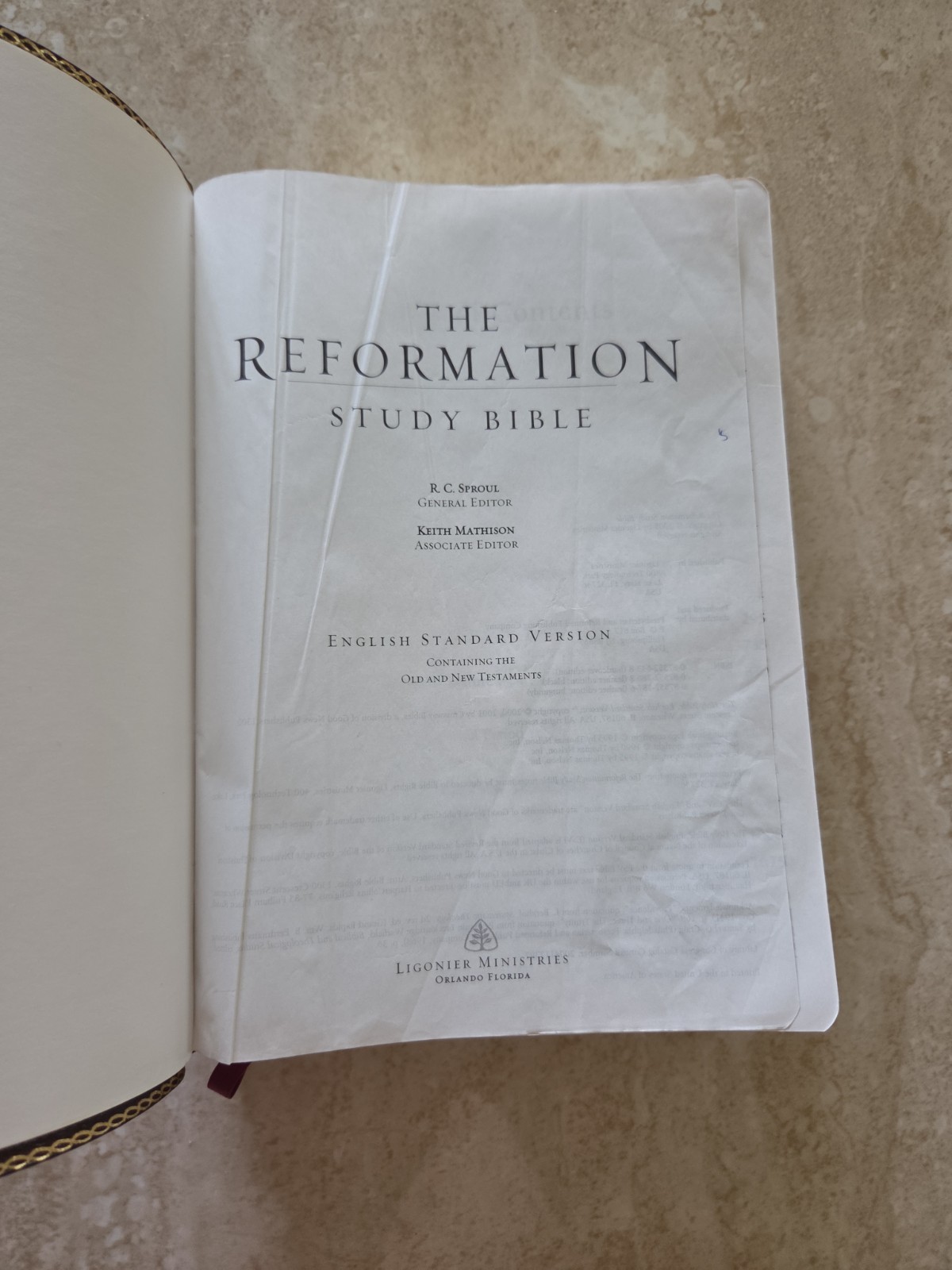 The Reformation Study Bible ESV 2005 Burgundy Genuine Leather Ligonier
