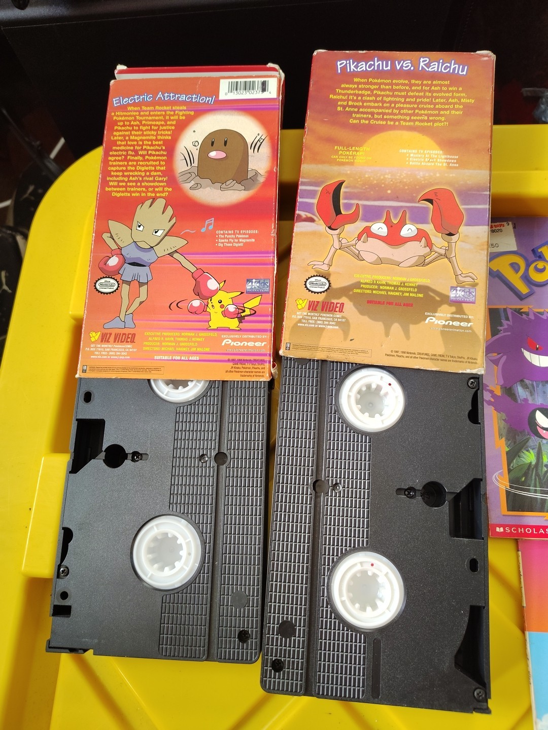 Pokemon Lot Of 6 Children’s Chapter Books Vintage 2 VHS Pokemon VHS