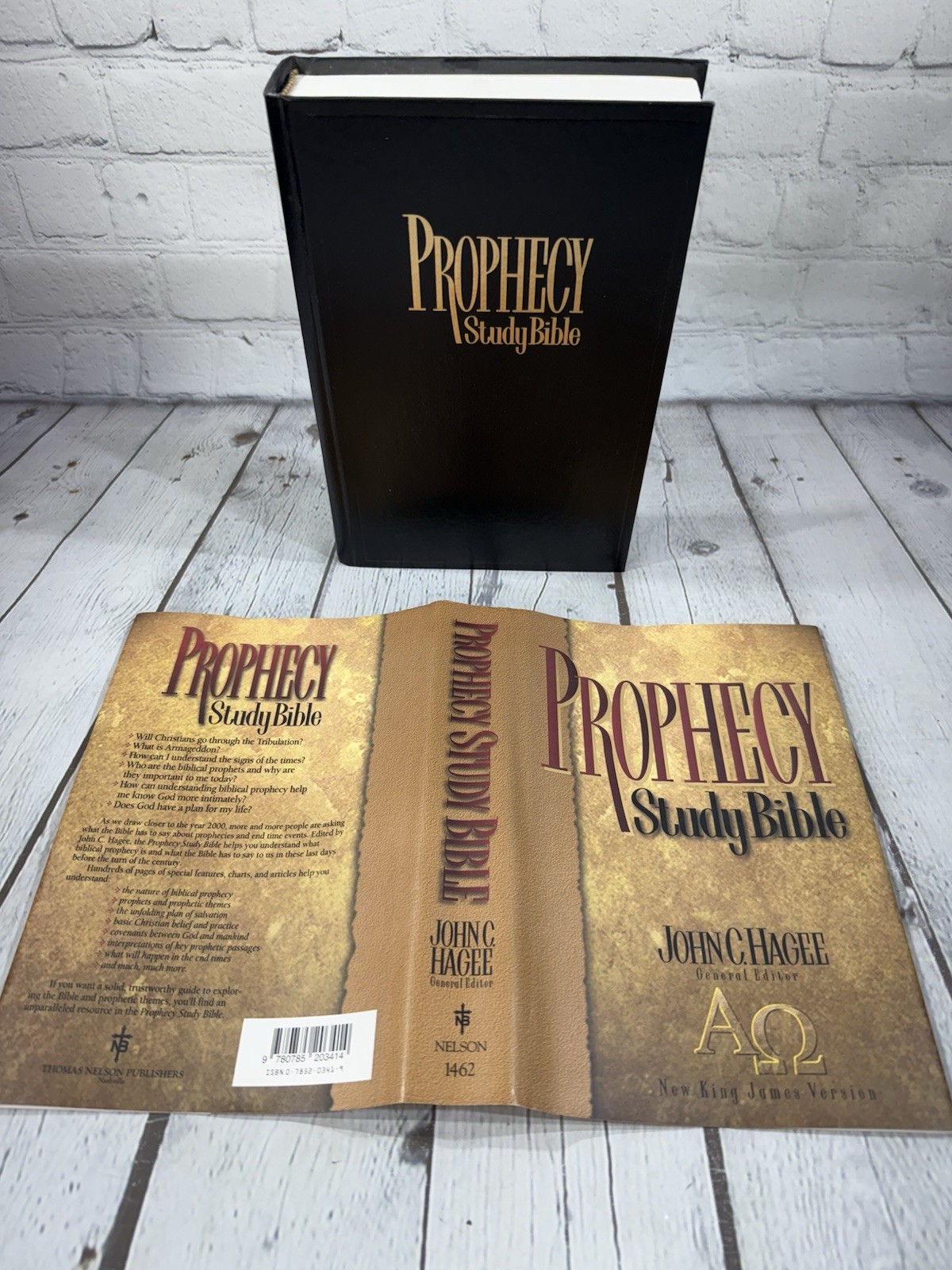 Prophecy Study Bible By John Hagee (New King James Version) Hardcover DJ 1997