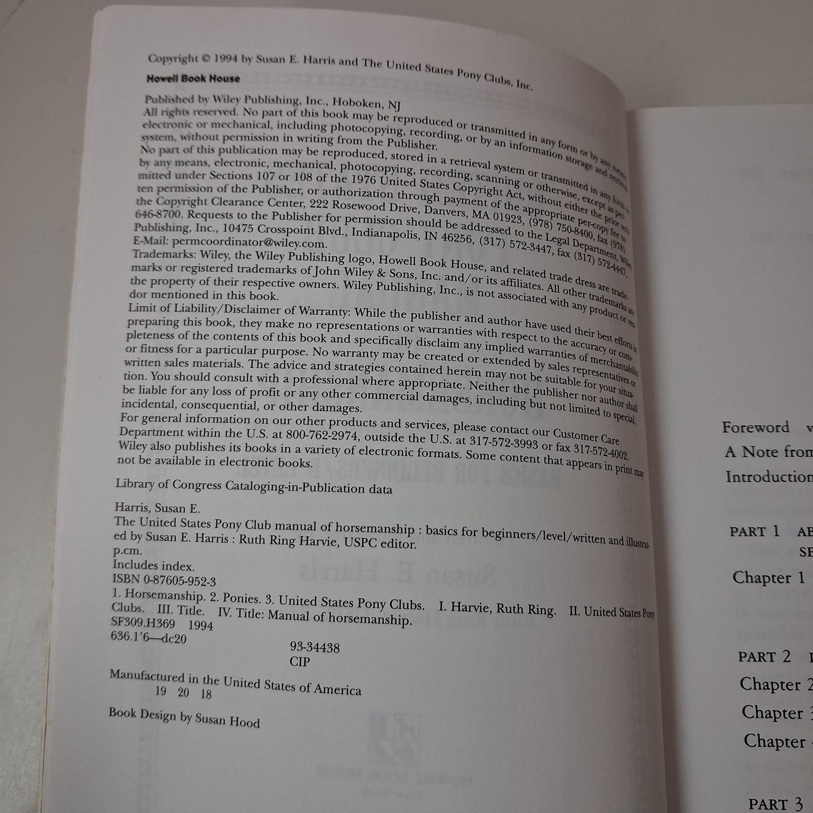 United States Pony Club Manual Of Horsemanship Susan E Harris Howell PB 1994