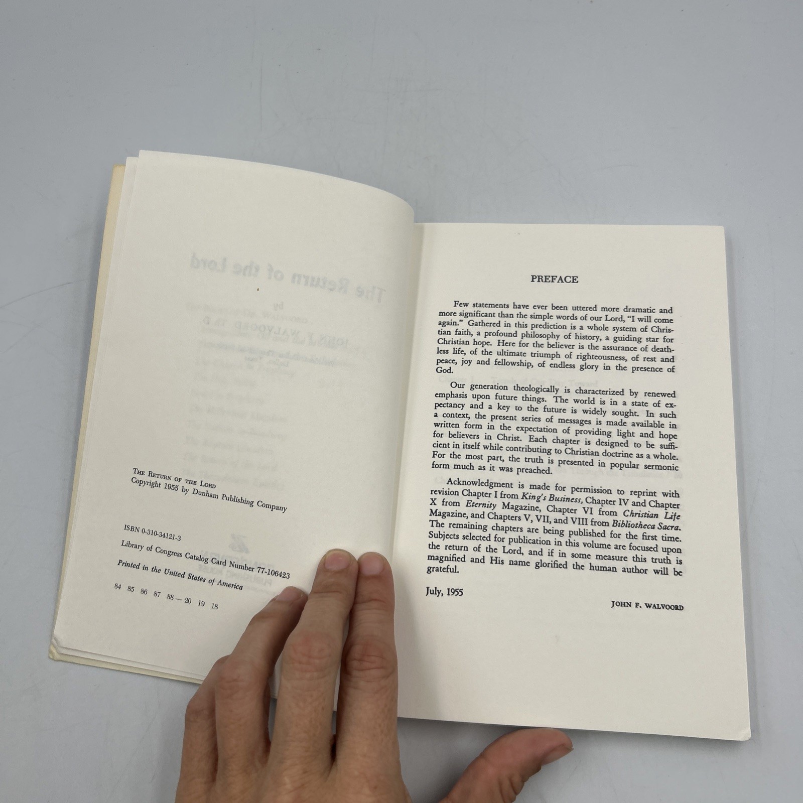 The Return of the Lord John F. Walvoord PB 1974 Prophecy