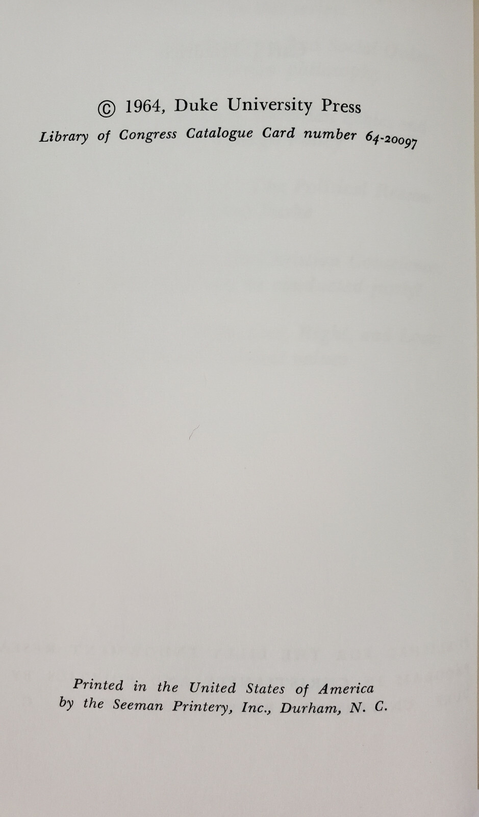 Transcendent Justice by Carl Friedrich Religious Duke University Press 1964