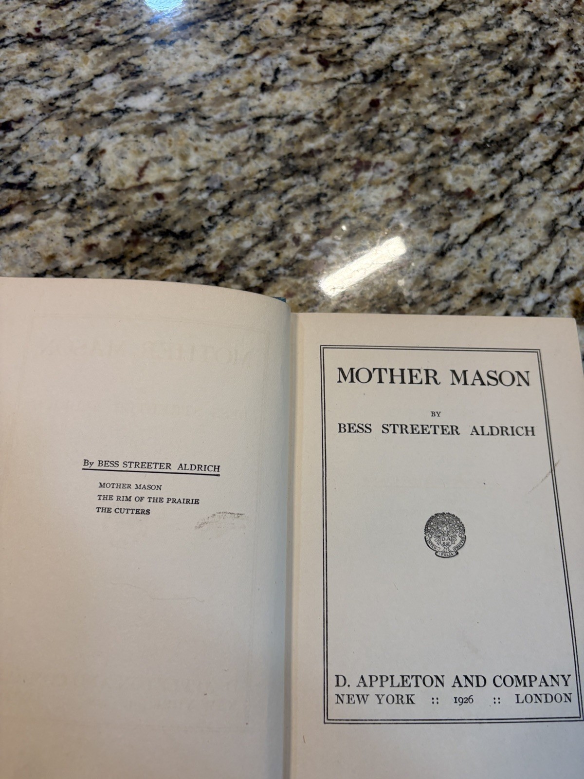 Mother Mason Bess Streeter Aldrich 1926 D. Appleton And Company HC Antique