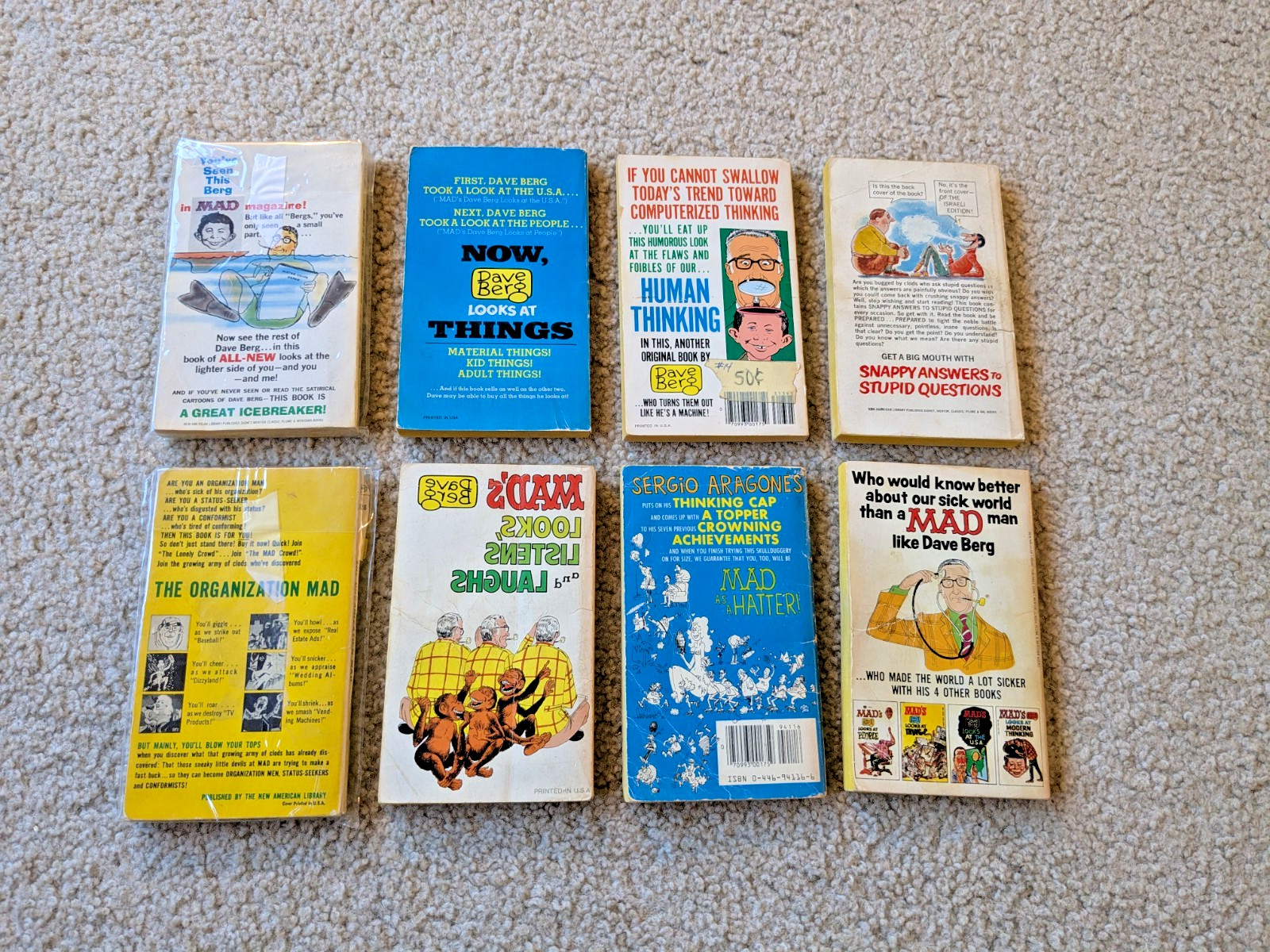 MAD Magazine Paperback Lot 8 Vintage Al Jaffee Dave Berg William Gaines 1970s