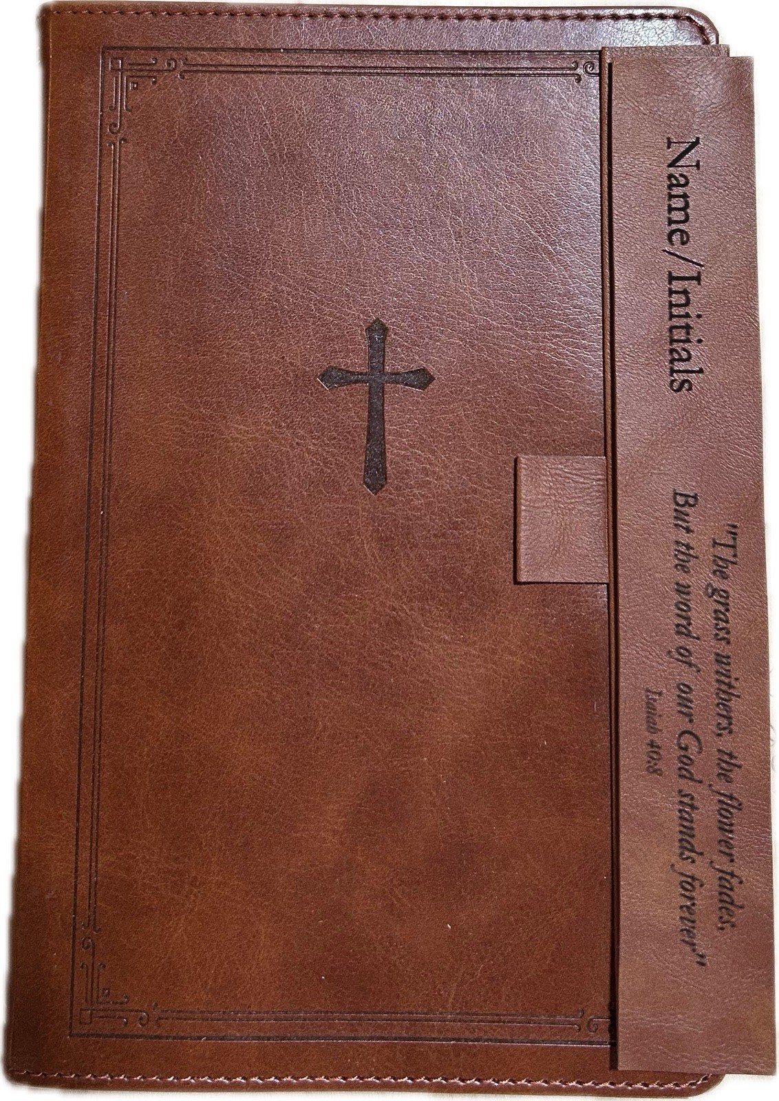 MAGNETIC CLOSURE NKJV LARGE PRINT(10.5pt) CUSTOM ENGRAVED Personal Bible
