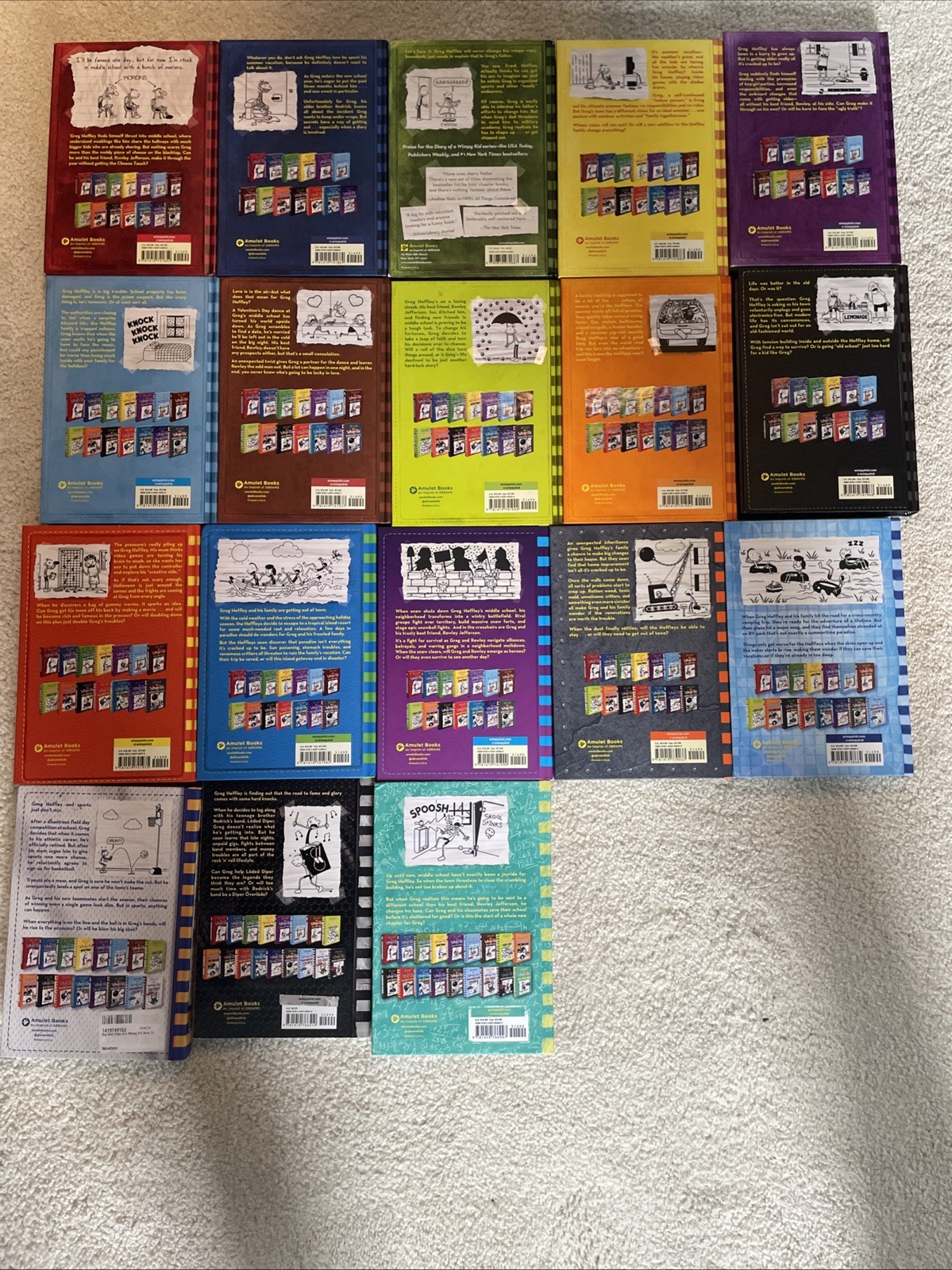 Jeff Kinney Diary of a Wimpy Kid 1-18 set, Hard copy (EXCEPT BOOK 17)