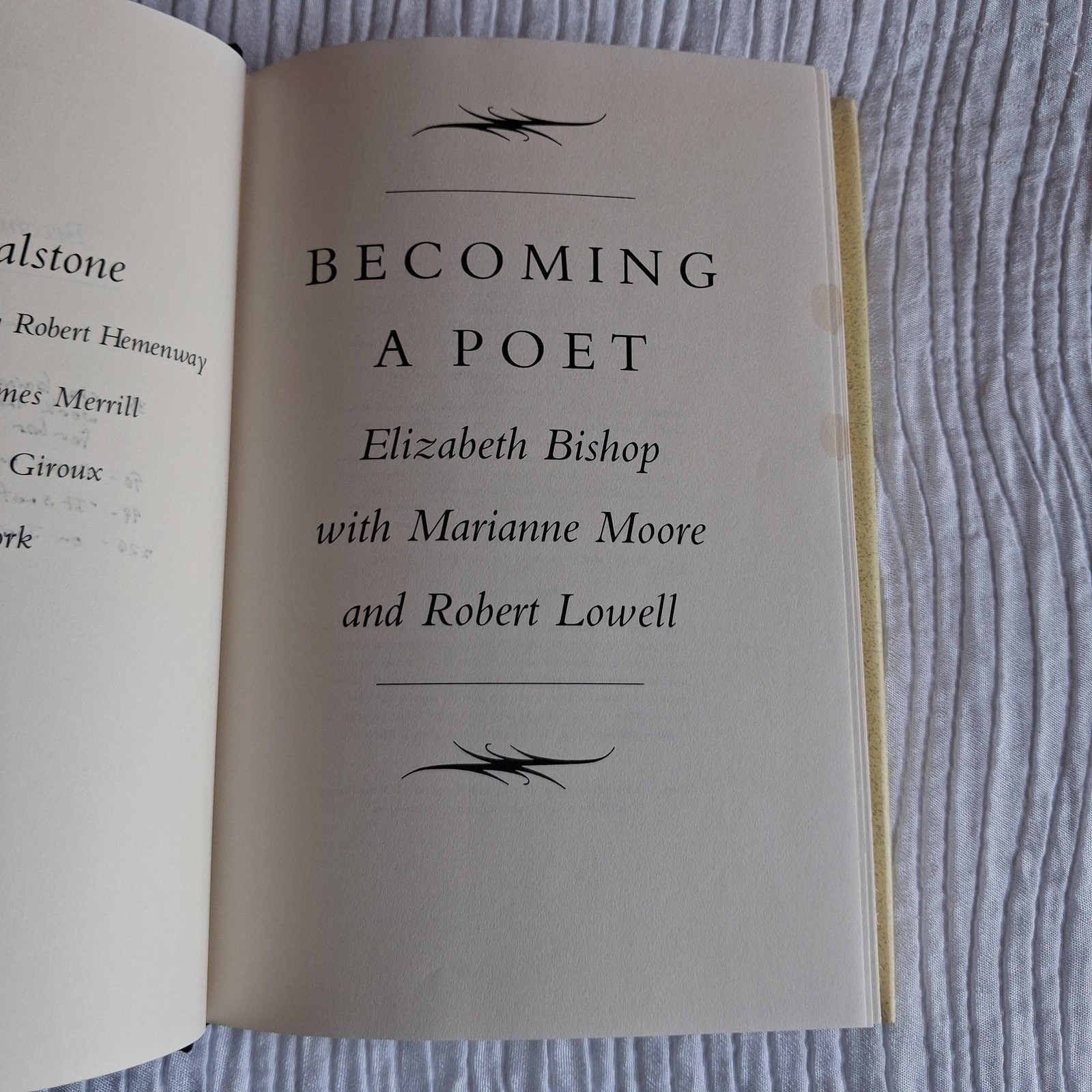 Vintage Becoming A Poet David Kalstone Farrar Straus & Giroux Beige HC DJ 1989