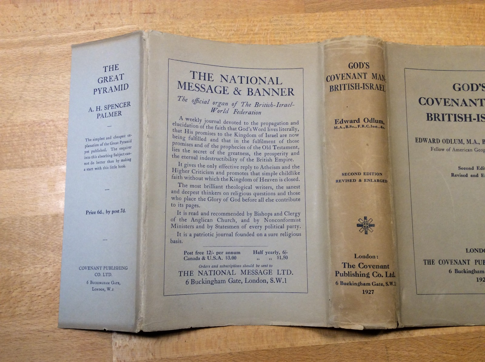 God’s Covenant Man: British-Israel, Odlum, 1927 Hardcover, Covenant Publishing